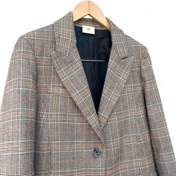 Julie Fagerholt Heartmade Blazer Glen Plaid Check Wool 4 Scandi Jacket 36 - Picture 4 of 10
